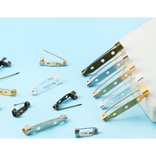 10 pieces/lot 15/20/25/30/35 mm Multi-Color Pins Iron Brooch blank base of DIY brooch jewelry accessories