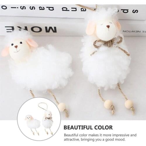 2Pcs Adorable Sheep Pendants Unique Easter Sheep Ornaments Home Decorations