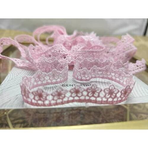 2Yards 1cm Width Flower Shape Polyester Lace DIY Handmade Crafts Quilting Clothing Pillow Decoration Materials