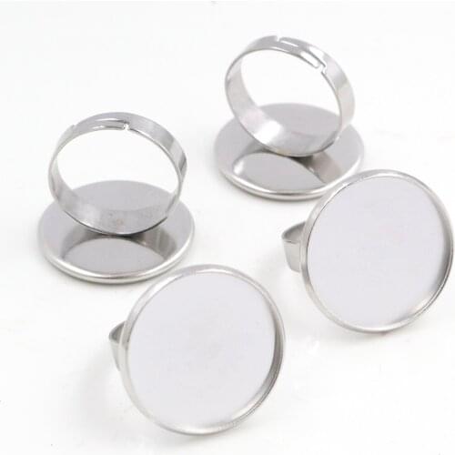 20mm 25mm No Fade Stainless Steel Adjustable Ring Settings Blank/Base,Fit 20mm 25mm Glass Cabochons