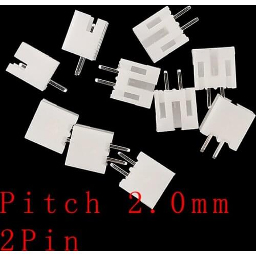 50PCS PH2.0 Pitch 2.0mm 2 Pin Plastic Shell Terminals Housing Male Plug Pin Header Connector for JST PH 2.0 2P Socket Connectors