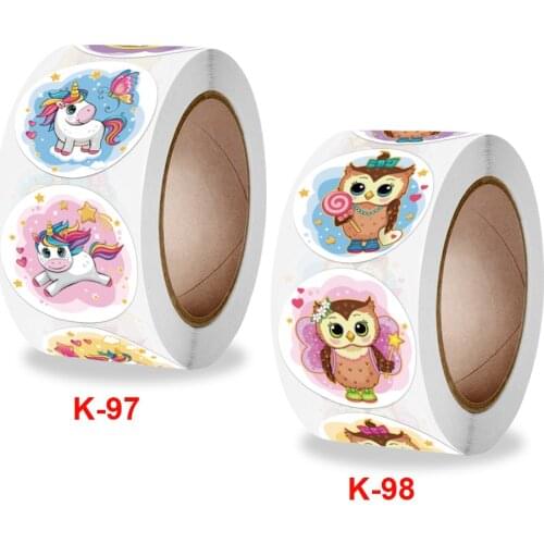 500pcs Cute Animal Unicorn Owl Sticker kid Reward Sticker Gift Decoration Label Teacher Encouragement Student Stationery Sticker