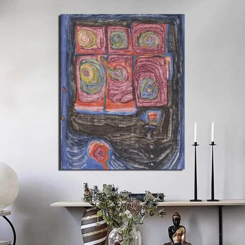 Friedensreich Hundertwasser Abstract Art Canvas Painting Prints Living Room Home Decoration Modern Wall Art Oil Painting Posters