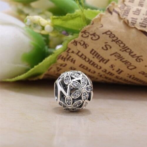 Ajax Real 925 Sterling Silver Hollow Flowers Charms Fit DIY Women Snake Bracelets