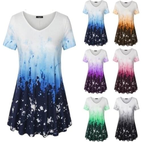Plus Size Summer Fashion Print Blouse Casual Ladies Tunic Tee Tops Female Womens Short Sleeve Shirt Blusas Femininas Pullover