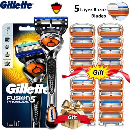Razor Blades Cassettes for Original Gillette Fusion Proglide Mens Shaver Machine for Shaving Straight Safety Replaceable Blades