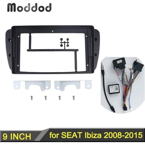 Double 2 Din Radio Frame for SEAT IBIZA 2008-2015 Stereo DVD Player Install Surround Trim Panel Dash Kit Face Plate Audio Fascia
