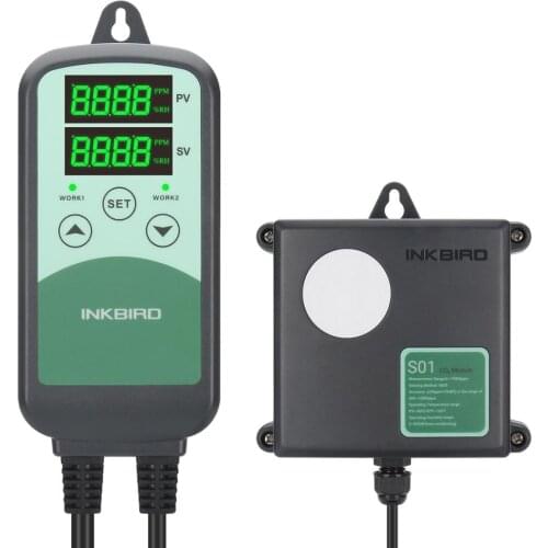 Inkbird ICC-500T with S01 Sensor Digital Programmable CO2 Temperature Controller&Monitor for HVAC Equipment Sensitive NDIR CO2