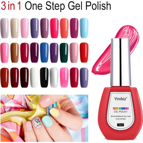 Yinikiz 15Ml One Step Gel Polish High Quality Nail Art Design for Manicure Uv Gel Soak Off Red Blue Enamel Nail Polish Varnish