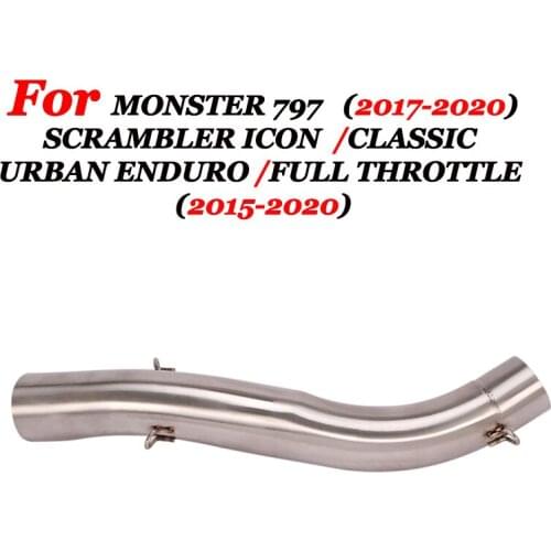51MM Motorcycle Muffler Exhaust Mid Connect Tube Moto Modified For SCRAMBLER ICON/URBAN ENDURO/FULL THROTTLE CLASSIC Monster 797