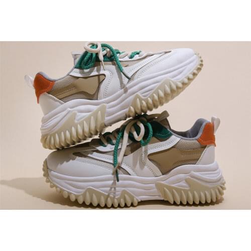 Women Platform Sneakers Fashion Dad Shoes White Chunky Sneakers Casual Patchwork Wedge Sneakers Ladies Summer Shoes