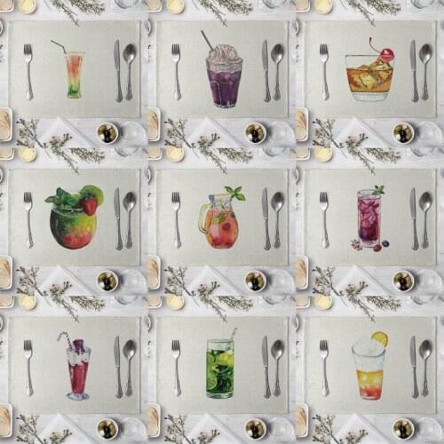 Fashion Print Rectangle Cotton Linen Western Style Table Pad Cut Mats Placemat for Dinner Kitchen Table 40x30cm