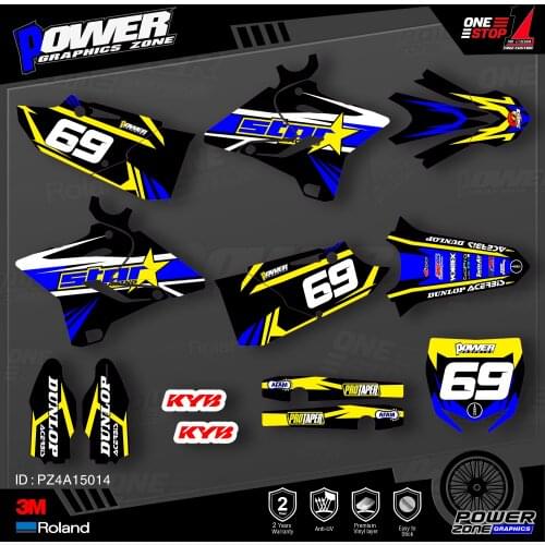 PowerZone Custom Team Graphics Backgrounds Decals 3M Stickers Kit For YAMAHA 2015 2016 2017 2018 2019 YZ125-250 014