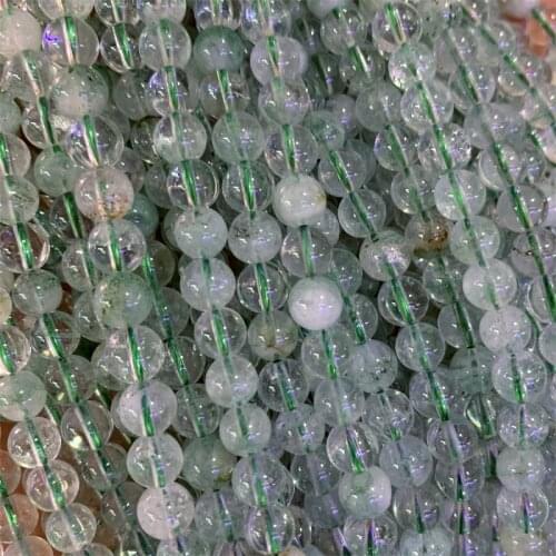 Real Genuine Natural clear Mountain Fvchsite Phanton Green Quartz Round Loose Gemstone Stone Big Beads 6mm 15" 06423