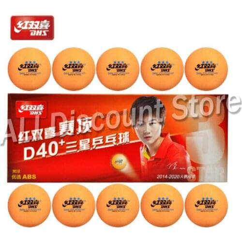 Original Dhs New 3-star D40+ Table Tennis Balls 3 Star Seamed Abs Balls Plastic Orange Poly Ping Pong Balls
