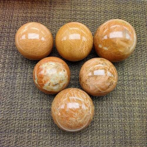 Peach moonstone crystal ball piedras naturales y minerales piedra luna natural gemstones sphere feng shui home decor modern