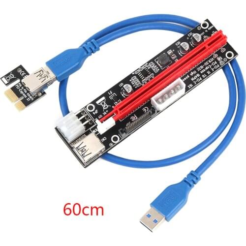 4pin 6pin SATA Power PCI Express 16X Slot Riser Card USB 3.0 PCI-E PCI-Express 1x to 16x PCIE Riser for Bitcoin BTC Miner Mining