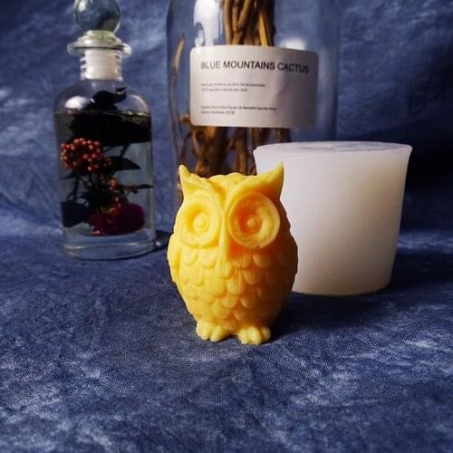 Silicone Aromatherapy Candle Making Molds 3D DIY Handmade Decoration Molds Stereoscopic Owl Plaster Molds Epoxy Resin Mould