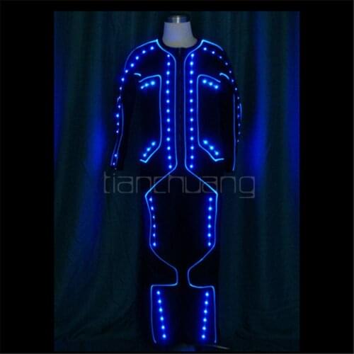 TC-165 Programmable ballroom dance led costumes robot men stage show wears dj full color party suit bar performance clothe model