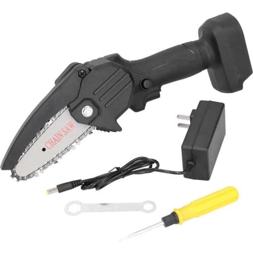AC 100-240V High Speed Steel Cordless Electric Chain Saw Mini Rechargeable Woodworking Cutting Tools
