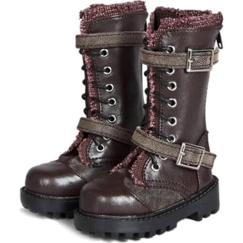 [wamami] 18# Brown 1/4 MSD 1/3 SD DZ SD17 DZ70 BJD Dollfie Synthetic Leather Boots/Shoes