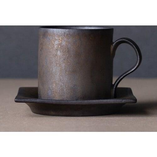 Japan Creative Coffee Cup Porcelain Unique Cup and Saucer Set Espresso Cups Ceramic Kahve Fincan Takimlari Tea Cup Set AC50CK