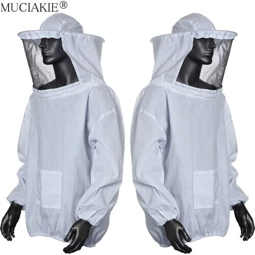MUCIAKIE Beekeeping Protective Jacket Farm Keeping Smock Suit Bee Keeping With Hat Equip Suit Cotton Blend Veil Breathable Dress