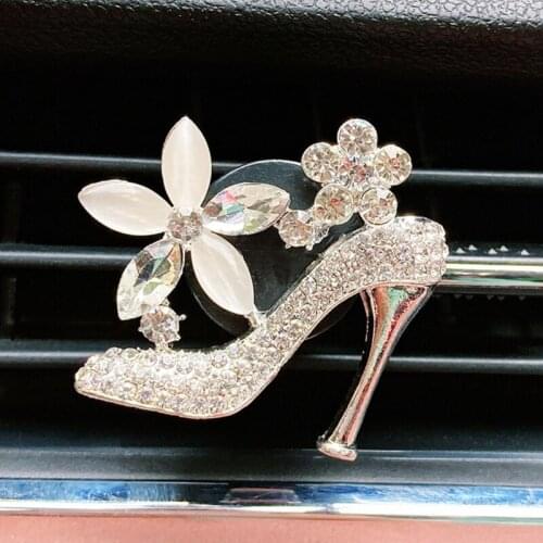 Air Outlet Perfume Clip Crystal Shoe Shape Vent Clip Automotive Air Fragrance Diffuser Car Interior Decorations D7YA