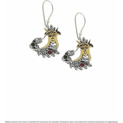 Silver Filigree Legend Şahmeran Women Earrings