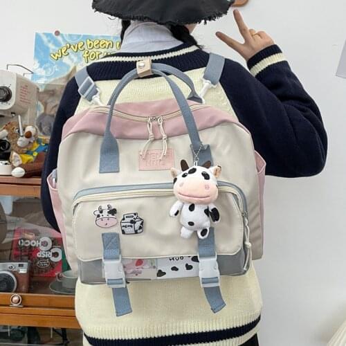 JULYCCINO Women Multifunctional Backpack Female Portable Travel Bag Student Small Schoolbag Teenage Girl Lovely Badge Backpacks