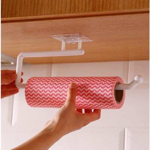 1PC Kitchen Paper Roll Holder Towel Hanger Rack Bar Cabinet Rag Hanging Holder Bathroom Organizer Shelf Toilet Paper Holders