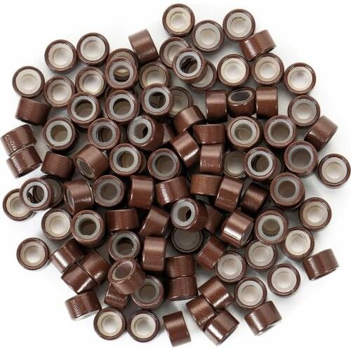 2500 Pieces Micro Links Rings Hair Extentions Beads 5.0mm Silicone Lined Beads Micro Links for Women Hair Feather Extension Tool