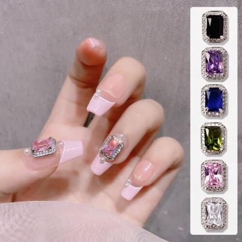 5pcs Crystal Nail Art Rhinestones 3D Glass Gems Strass Luxury Diamond Zircon Nail Jewelry DIY UV Glitter Manicure Decorations