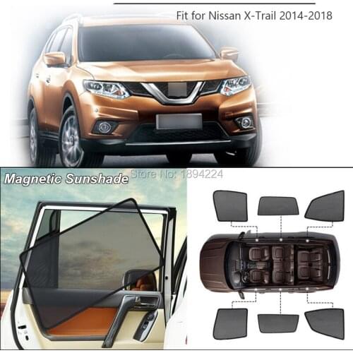 Car Full Side Windows Magnetic Sun Shade UV Protection Ray Blocking Mesh Visor For Nissan X-Trail