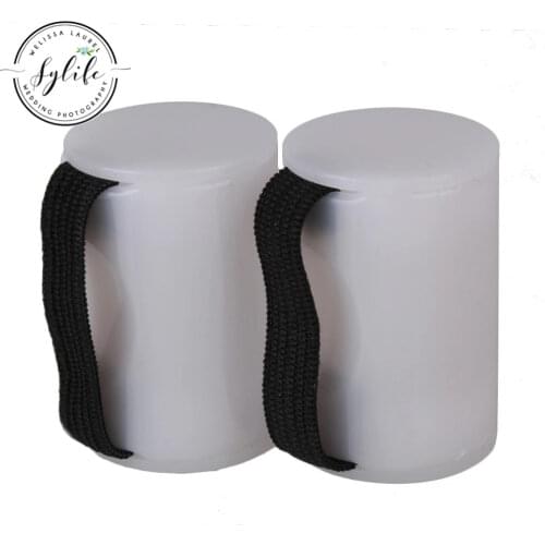 White Cylindrical Finger Rhythm Sand Shaker Ring for Ukulele Guitar Pack of 2
