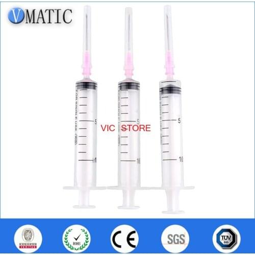 Free Shipping 10Pcs 10ml/10cc Smt Paste Adhesive Glue Liquid Dispensing Syringe & Dispenser Needle