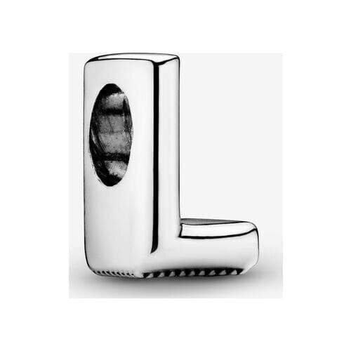 Genuine 925 Sterling Silver Letter L Alphabet Beads Fit Original Charms Bracelets Bangles Women Jewelry Making bijoux femme