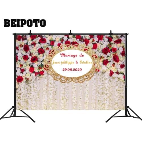 Customize wedding flower backdrop photography background red rose bridal shower baby shower photo booth props candy table banner