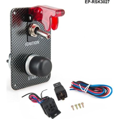 Performance Starter Push Button Red Safety Cover Panel Switch Kit For Racing EP-RSK3027