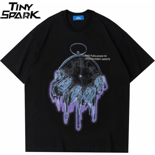 Hip Hop Streetwear Oversize Tshirt Harajuku Cherish Time Letter Print T Shirt 2021 Men Summer Short Sleeve T-Shirt Cotton Loose