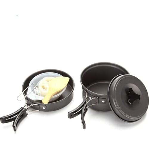 Outdoor camping pot Aluminum alloy picnic portable barbecue small hot cooking s and pans set canteen cauldron