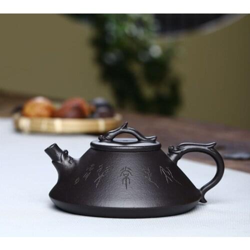 Classical Yixing Teapot Chinese Kung Fu Tea Set Pottery Teaware Chinese Household Kettle Black Clay Tea Pot Tea Infuser