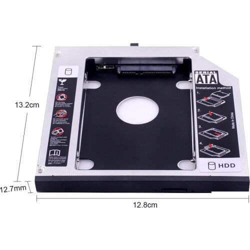 2nd HDD Caddy 12.7mm SATA 3.0 for 2.5'' SSD Case HDD Enclosure for Lenovo ThinkPad T420 T430 T520 T530