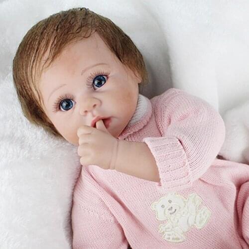 NPK DOLL Reborn Baby Cute Girl Soft Vinyl 22 inch Brown Mohair Christmas Gift For Kids Playmates Collection Toys bebe reborn