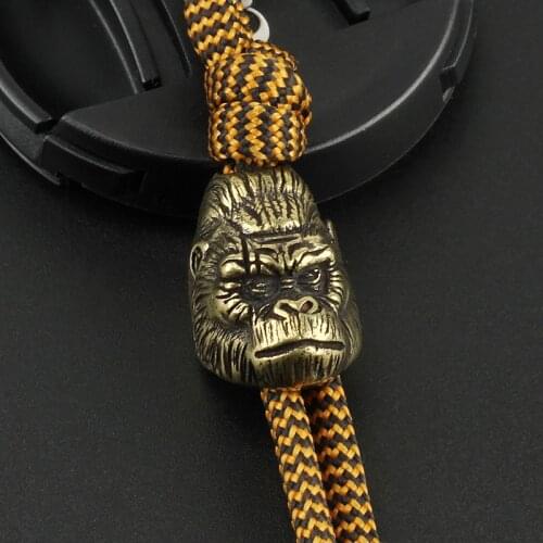 Brass Personality Monkey Knife Beads Umbrella Rope Bead Outdoor Knife Orangutan Paracord Pendant