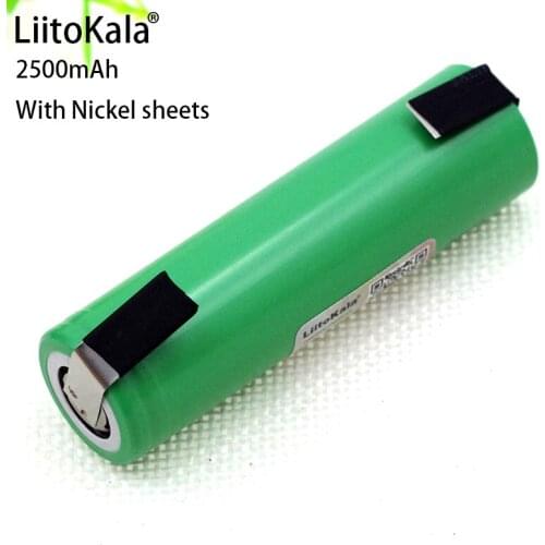 4PCS Liitokala 18650 25R 2500mAh lithium battery 20A continuous discharge power electronic battery+DIY Nickel sheets