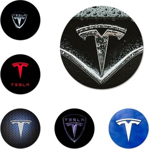 Tesla Logo Super electric car Icons Pins Badge Decoration Brooches Metal Badges For Backpack Decoration 58mm