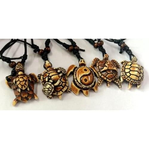 FREE SHIPPING 10 Necklace Fashion Imitation Carved Tribal Hawaii Turtles Charm Choker