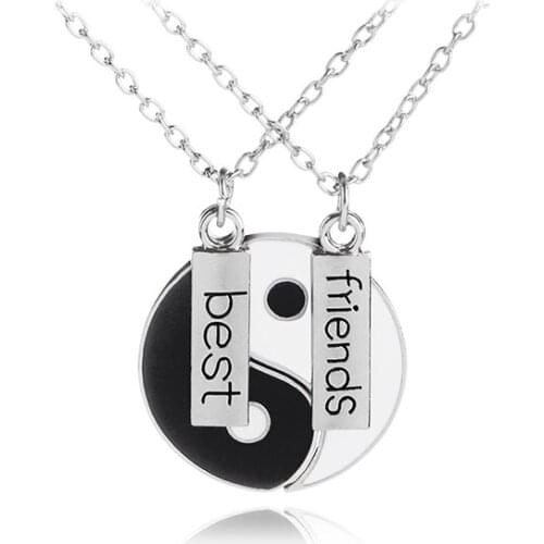 Fashion Necklaces Eight Diagrams Black and White Yin Yang Pendant for Couples Lover Best Friends Friendship Unisex Jewelry Gifts
