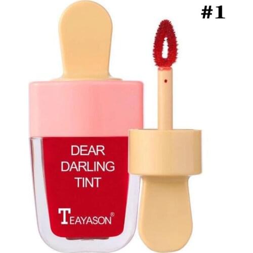 Fashion Ice Cream Shape Lip Gloss Waterproof Long Lasting Liquid Lipstick Sweet Red Lip Tint Lip Gloss Lip Glaze Make Up Tools